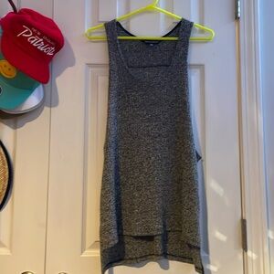 Rufskin grey men’s tank top in 100% rayon contrast 100% nylon